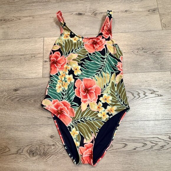 Hurley Size Small One Piece Swimsuit Pink Poppy‎ Floral Adjustable Straps - Picture 1 of 7